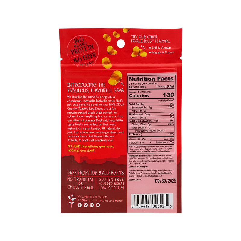 Nuttee Bean Co. - Favalicious Chili & Lime Roasted Fava Beans 2 oz