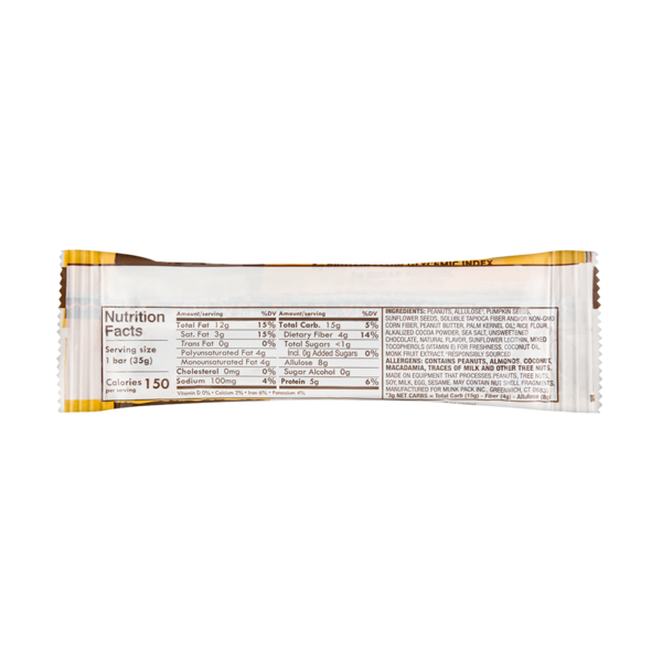Munk Pack Peanut Butter Dark Chocolate Keto Nut & Seed Bar