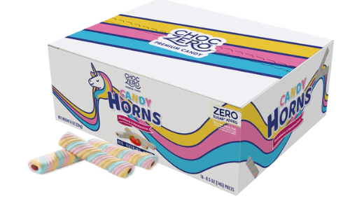 ChocZero Candy Horns Strawberry Filled Marshmallow Candy